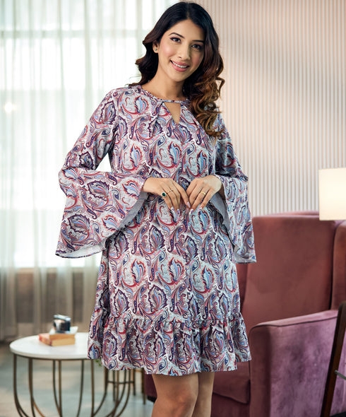 Printed Chiffon Loose Fit On Dress